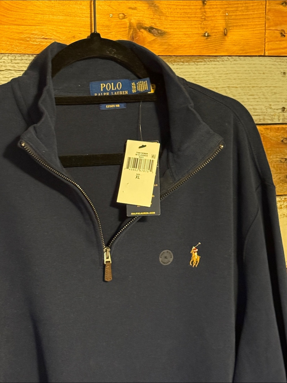 NWT Polo Ralph Lauren Estate-Rib Quarter-Zip Pullover - Picture 7 of 7